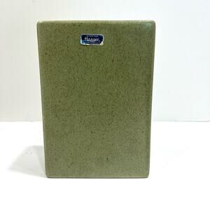 Haeger USA Avocado Green Rectangle Vase Vintage MCM FLAW